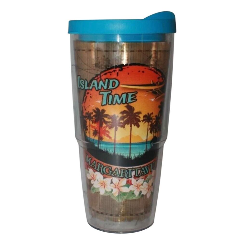 Tervis Margaritaville Island Time Plastic Insulated‎ 24oz Travel Tumbler Map